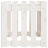 Garden Raised Bed with Fence Design White 100x50x50 cm Solid Wood Pine - Rear View