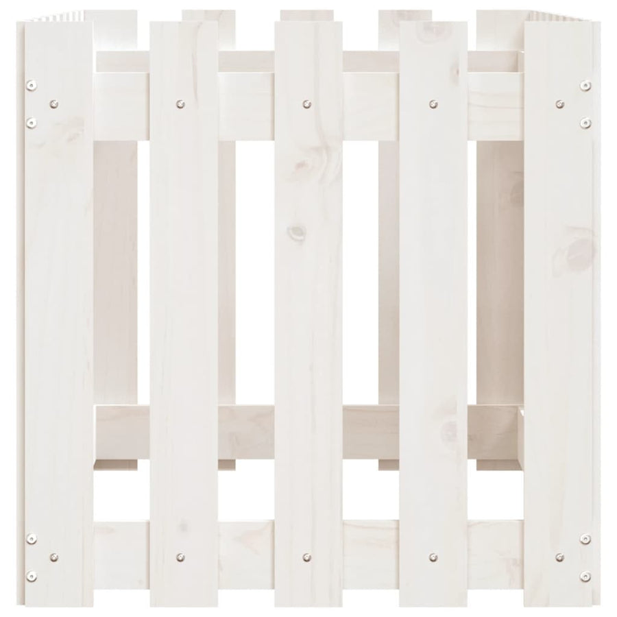 Garden Raised Bed with Fence Design White 100x50x50 cm