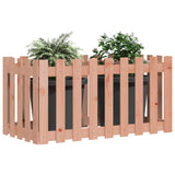 Garden Raised Bed with Fence Design 100x50x50 cm Solid Wood Douglas - Side View