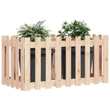 Garden Raised Bed with Fence Design 100x50x70 cm Solid Wood Pine - Side View