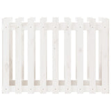 Garden Raised Bed with Fence Design White 100x50x70 cm Solid Wood Pine - 45-Degree Angle