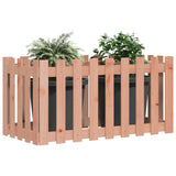 Garden Raised Bed with Fence Design 100x50x70 cm Solid Wood Douglas - Side View