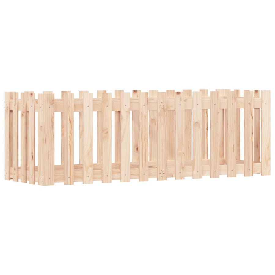 Garden Raised Bed with Fence Design 150x50x50cm Solid Wood Pine
