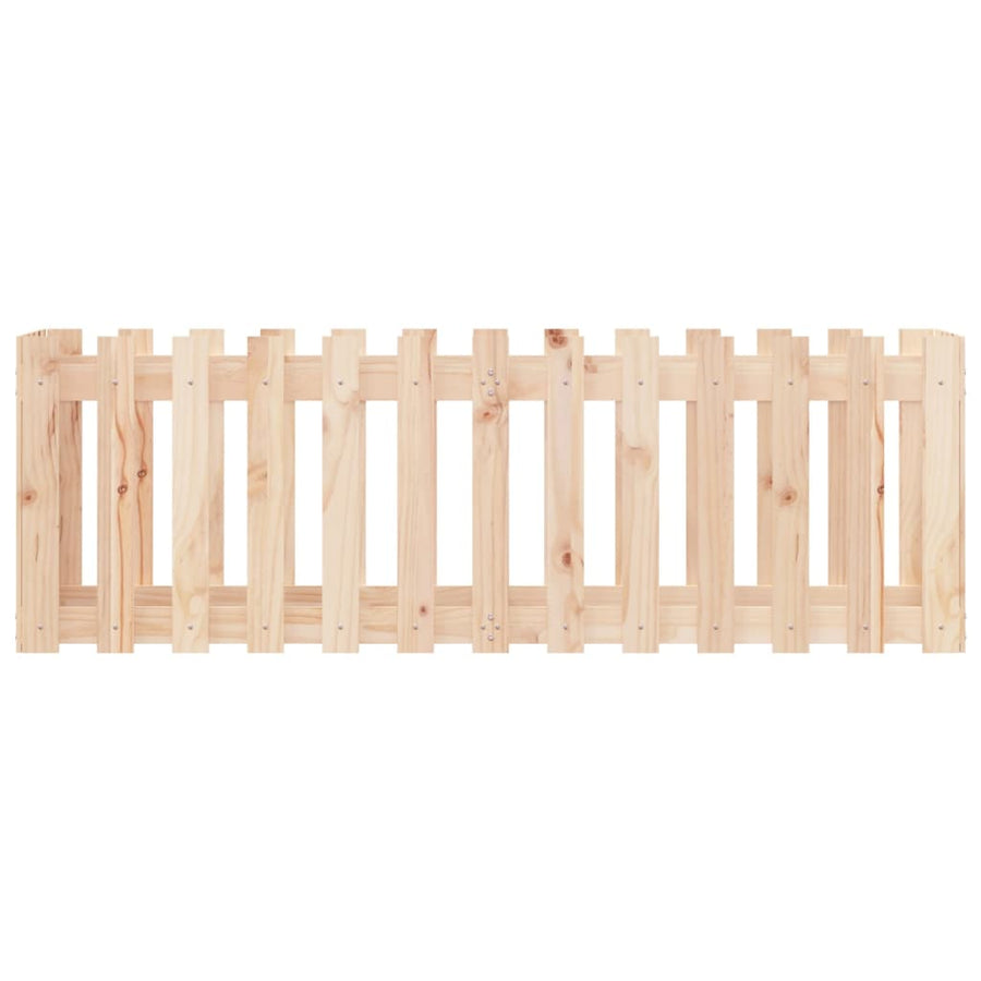 Garden Raised Bed with Fence Design 150x50x50cm Solid Wood Pine