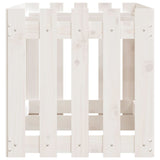 Garden Raised Bed with Fence Design White 150x50x50 cm Solid Wood Pine - Rear View