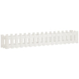 Garden Raised Bed with Fence Design White 200x30x30 cm Solid Wood Pine - Front View
