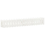 Garden Raised Bed with Fence Design White 200x30x30 cm Solid Wood Pine
