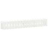 Garden Raised Bed with Fence Design White 200x30x30 cm Solid Wood Pine - Top-Down View
