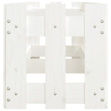 Garden Raised Bed with Fence Design White 200x30x30 cm Solid Wood Pine - Rear View