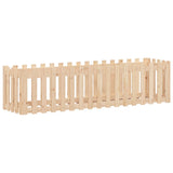 Garden Raised Bed with Fence Design 200x50x50 cm Solid Wood Pine - Front View