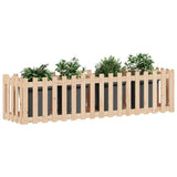 Garden Raised Bed with Fence Design 200x50x50 cm Solid Wood Pine - Side View