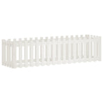 Garden Raised Bed with Fence Design White 200x50x50 cm