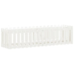 Garden Raised Bed with Fence Design White 200x50x50 cm