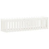 Garden Raised Bed with Fence Design White 200x50x50 cm Solid Wood Pine - Top-Down View