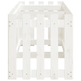 Garden Raised Bed with Fence Design White 200x50x50 cm Solid Wood Pine