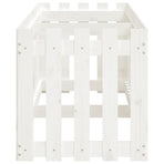 Garden Raised Bed with Fence Design White 200x50x50 cm