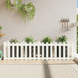 Garden Raised Bed with Fence Design White 200x50x50 cm