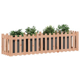 Garden Raised Bed with Fence Design 200x50x50 cm Solid Wood Douglas - Side View