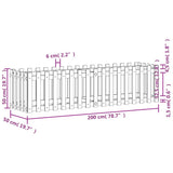 Garden Raised Bed with Fence Design 200x50x50 cm Solid Wood Douglas