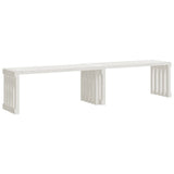 Garden Bench Extendable White 212.5x40.5x45 cm Solid Wood Pine - Front View