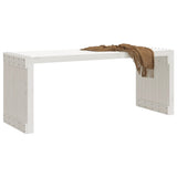Garden Bench Extendable White 212.5x40.5x45 cm Solid Wood Pine - Side View