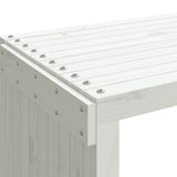 Garden Bench Extendable White 212.5x40.5x45 cm Solid Wood Pine - Low Angle