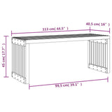 Garden Bench Extendable White 212.5x40.5x45 cm Solid Wood Pine - Extra Image