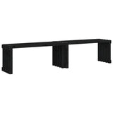 Garden Bench Extendable Black 212.5x40.5x45 cm Solid Wood Pine - Front View