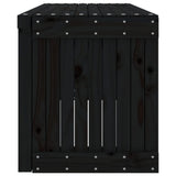 Garden Bench Extendable Black 212.5x40.5x45 cm Solid Wood Pine - Rear View