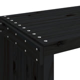 Garden Bench Extendable Black 212.5x40.5x45 cm Solid Wood Pine - Low Angle