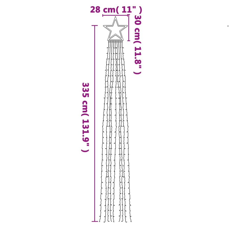 Christmas Tree Light 320 LEDs Cold White 375 cm