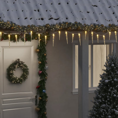 Christmas Icicle Light 100 LEDs Warm White 10 m Acrylic PVC