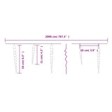 Christmas Icicle Light 200 LEDs Cold White 20 m Acrylic PVC - Low Angle