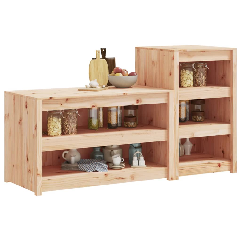 Outdoor Kitchen Cabinets MEPPEL 2 pcs Solid Wood Pine