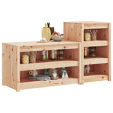 Outdoor Kitchen Cabinets MEPPEL 2 pcs Solid Wood Pine - Side View