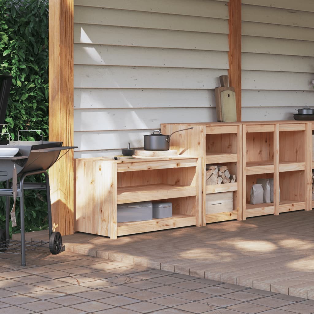 Outdoor Kitchen Cabinets MEPPEL 2 pcs Solid Wood Pine