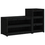 Outdoor Kitchen Cabinets MEPPEL 2 pcs Black Solid Wood Pine