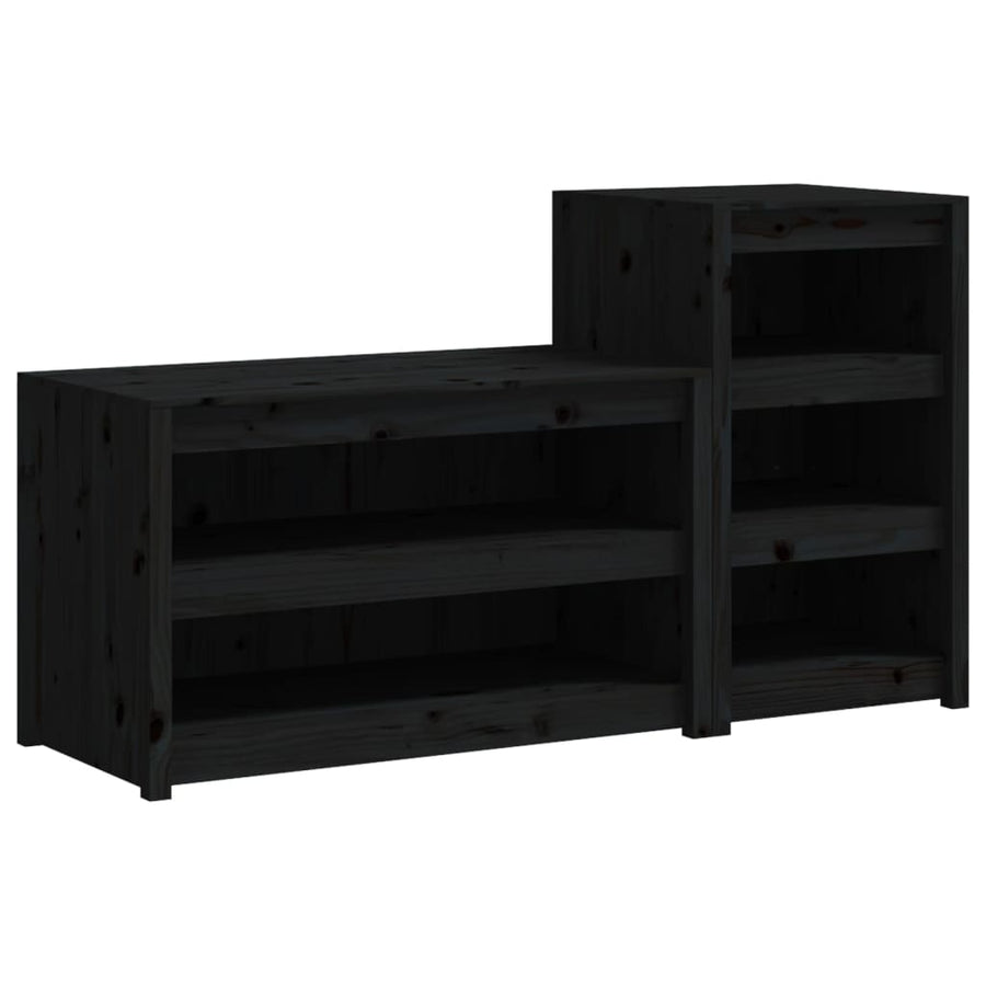 Outdoor Kitchen Cabinets MEPPEL 2 pcs Black Solid Wood Pine