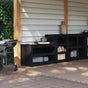Outdoor Kitchen Cabinets MEPPEL 2 pcs Black Solid Wood Pine