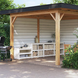 Outdoor Kitchen Cabinets MEPPEL 4 pcs White Solid Wood Pine