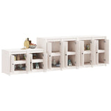 Outdoor Kitchen Cabinets MEPPEL 3 pcs White Solid Wood Pine