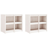 Outdoor Kitchen Cabinets MEPPEL 3 pcs White Solid Wood Pine - 45-Degree Angle