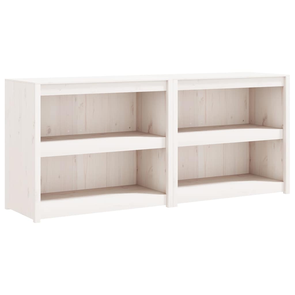 Outdoor Kitchen Cabinets MEPPEL 2 pcs White Solid Wood Pine