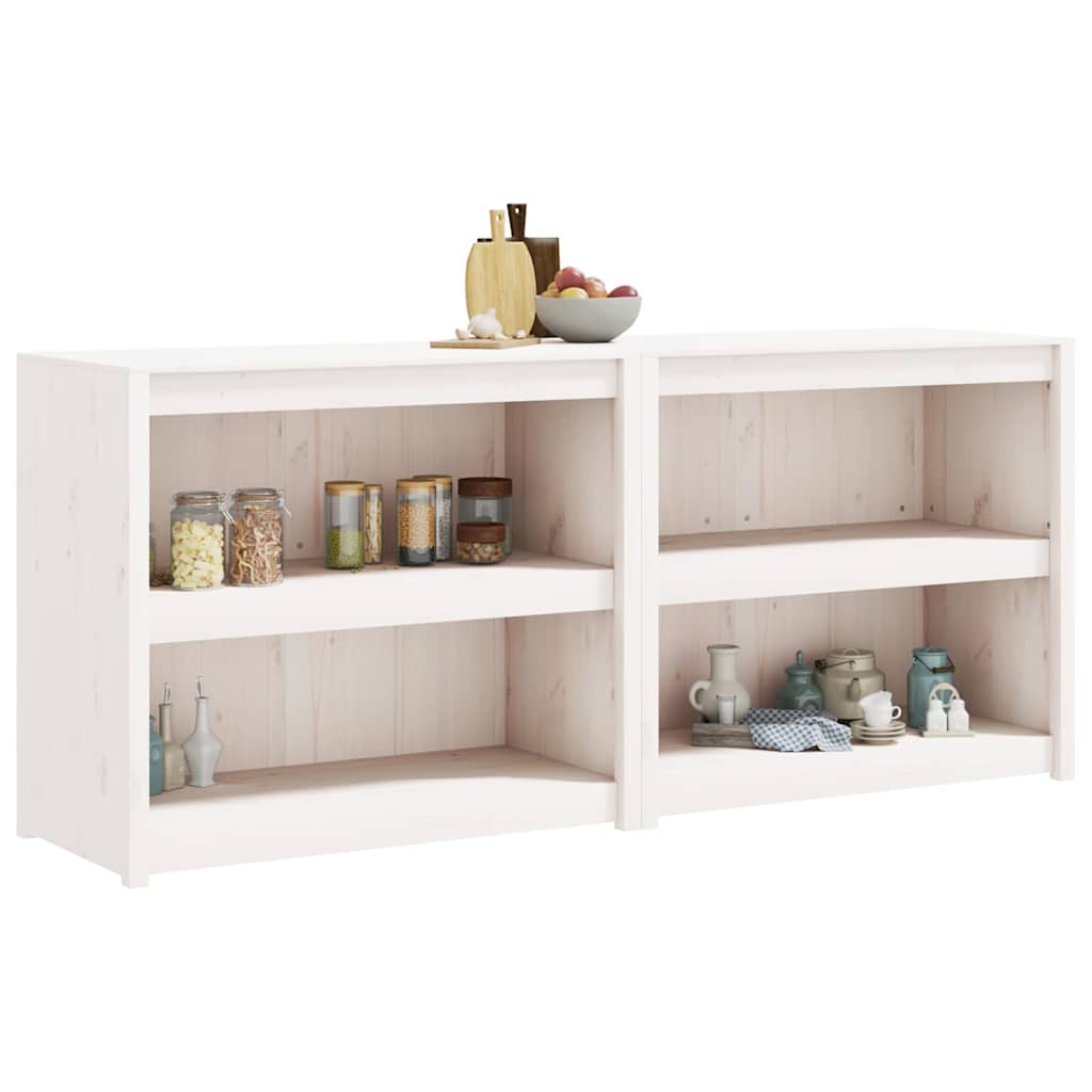 Outdoor Kitchen Cabinets MEPPEL 2 pcs White Solid Wood Pine