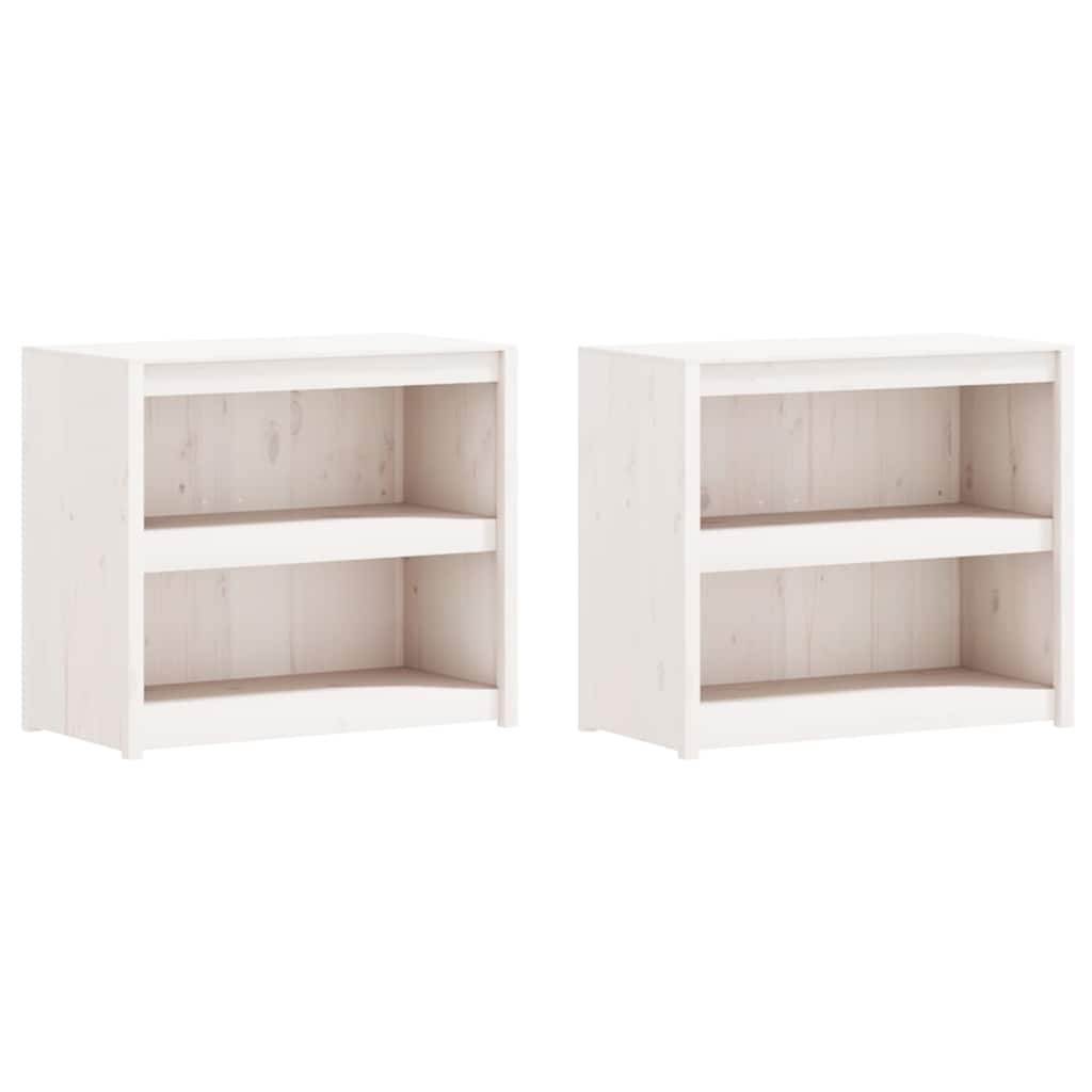 Outdoor Kitchen Cabinets MEPPEL 2 pcs White Solid Wood Pine