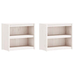 Outdoor Kitchen Cabinets MEPPEL 2 pcs White Solid Wood Pine
