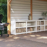 Outdoor Kitchen Cabinets MEPPEL 2 pcs White Solid Wood Pine