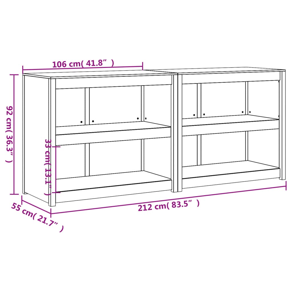 Outdoor Kitchen Cabinets MEPPEL 2 pcs Solid Wood Douglas