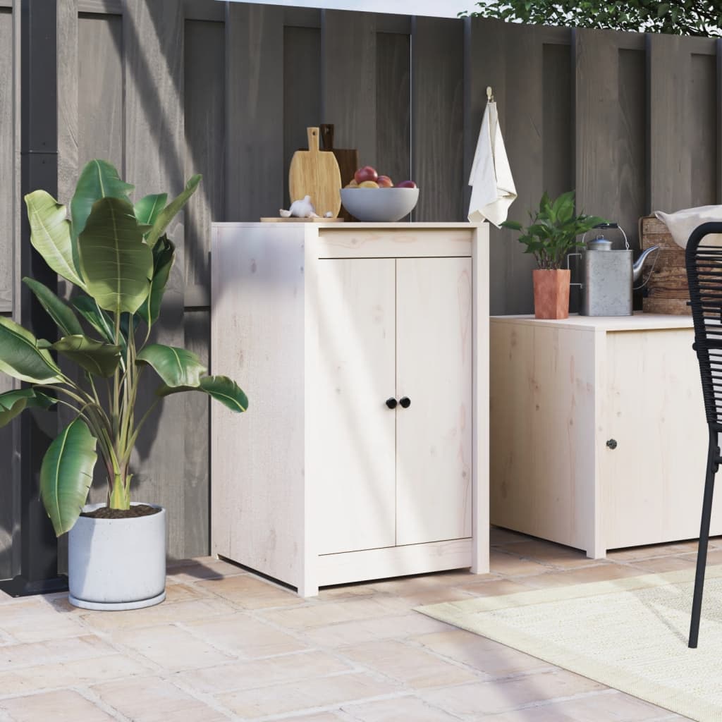 Outdoor Kitchen Cabinet MEPPEL White Solid Wood Pine