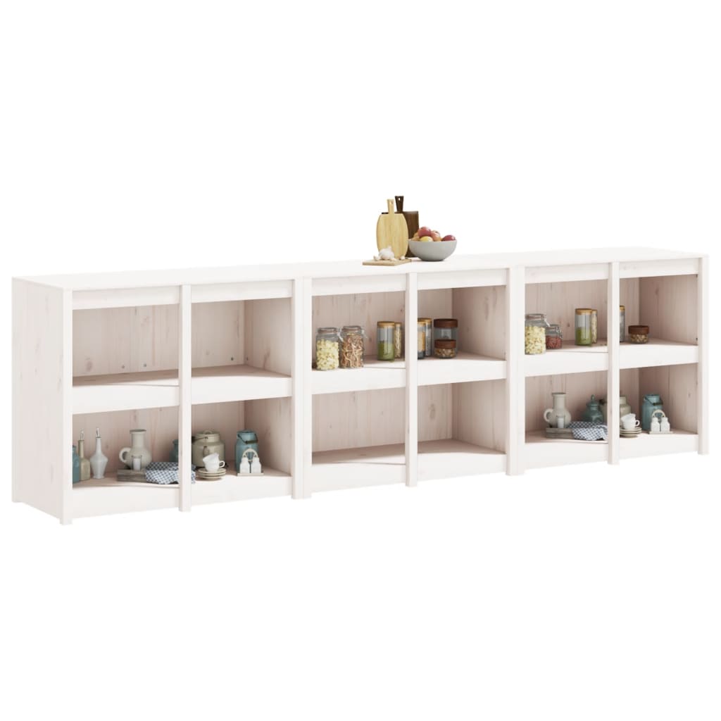 Outdoor Kitchen Cabinets MEPPEL 3 pcs White Solid Wood Pine